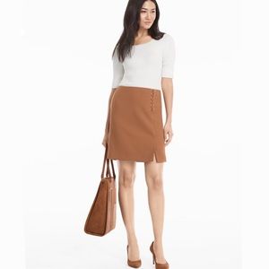 WHBM Candied Walnut Lace-Up Pencil Skirt Size 10
